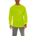 Tingley Tingley® Enhanced Visibility T-Shirt, Long Sleeve, 1 Pocket, Fl Lime, 2XL S75502.2X